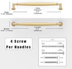 10 Pack Brushed Gold Cabinet Pulls 7.5 Inch(192mm) Kitchen Cabinet Handles Solid Zinc Alloy Cabinet Hardware Drawer Pulls