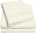RV Queen Bed Sheets - Breathable Luxury Sheets with Full Elastic & Secure Corner Straps Built In - 1800 Supreme Collection Extra Soft Deep Pocket Bedding Set, Sheet Set, RV Short Queen, Ivory