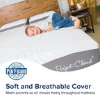 Perfect Cloud Made in The USA UltraPlush Charcoal-Infused 10 inch Memory Foam Mattress - Pressure Relieving - Bed-in-a-Box (Twin)