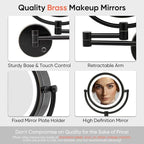 GURUN 8.5" Plug-in Magnifying Makeup Mirror with 3 Tones LED Lights Double Sided Vanity Mirror for Bathroom with 10X Magnification M1809DO (Oil-Rubbed Bronze/10X)