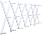 WEBI Accordion Wall Hanger,Wooden Expandable Coat Rack Wall Mounted,Accordion Hat Rack for Wall,Accordion Hook Rack for Hats,Caps,20 Peg Hooks,White