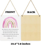 Inspirational Boho Scripture Wall Art Bible Verses Joshua 1:9 Wooden Hanging Sign Prayer Room Decor Religious Gift Christian Wall Decor for Home Office Bedroom Baby Boys Girls Room Nursery 8x10 Inches