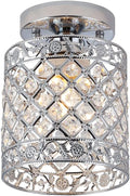 Create For Life® Mini Style Modern Decor Crystal Flush Mount Ceiling Light Fixture Crystal Chandeliers Light Ceiling Lamp for Hallway, Bar, Kitchen, Dining Room, Kids Room (6 inch Shade Dia)