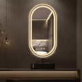 Niccy Oval LED Mirror for Bathroom, 48x24 Front Lit + Backlit Vanity Mirrors with Light Anti-Fog, Shatter-Proof, 3 Colors, Makeup Mirror with Black Frame (Horizontal/Vertical)