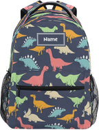 Custom Children's Name School Backpack Personalized Schoolbag Colorful DinosaurTravel Bag for Teens Girls Boys