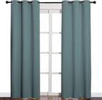 NICETOWN Modern Blackout Curtains Noise Reducing, Thermal Insulated and Privacy Room Darkening Drape Panels for Boy's Guest Room Door Window (Greyish Blue, 2 Panels, W42 x L84 -Inch)