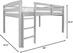 Concord Junior Loft Bed, Twin, Grey