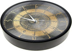 Triple Horn of Odin Decorative Wall Clock with Metal Frame, 12 Inch Viking Decor Nordic Sign Clock Scandinavic Mythology Celtic Rune Norse Pagan Clock Silent Movement Viking Gifts for Men