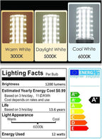 LED Light Bulb 100w Equivalent 1200 Lumen 6000K Cool Daylight White 12W LED Super Bright Bulb E26 Base Non-Dimmable Chandelier Light Bulbs for Home Indoor LED Corn Light Bulb Pack of 4