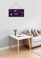 Personalized Sign Stars Sign, Outer Space Theme Wall Art Decor Custom Name Door Plate for Kids Room Nursery Planet Door Art Décor For Girls Boys Room Little Man Cave