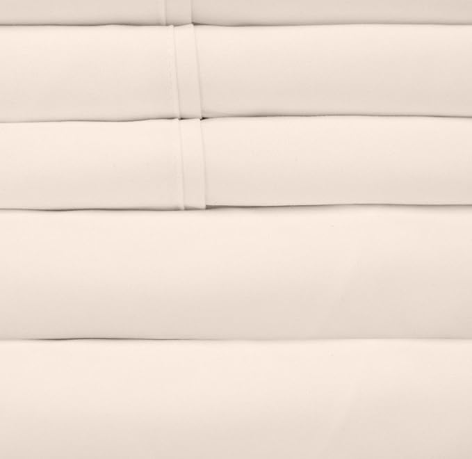 Queen Sheets Beige - 6 Piece 1500 Supreme Collection Fine Brushed Microfiber Deep Pocket Queen Sheet Set Bedding - 2 Extra Pillow Cases, Great Value, Queen, Beige
