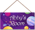 Personalized Sign, Stars Signs,Custom Name Sign,Wall Door Sign, Baby Nursery Art For Boys Room Kids Room Outer Space Theme Decor Stickers For Little Man Cave