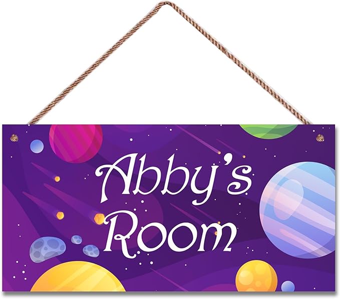 Personalized Sign, Stars Signs,Custom Name Sign,Wall Door Sign, Baby Nursery Art For Boys Room Kids Room Outer Space Theme Decor Stickers For Little Man Cave