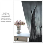 Viking Ship Blackout Curtains,Gloomy Misty Lake Landscape Fantasy Black White Color Sailing Dragon Boat Window Drapes for Boys Girls Bedroom Living Room,Norse Decor 63x63in