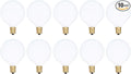 Simba Lighting Small Globe G16.5 Round Bulb 40W E12 Candelabra Base (10 Pack) for Chandelier, Ceiling Fan Light, Decorative Vanity Lights, Wall Sconce, Frosted Glass 120V, 2700K Warm White Dimmable