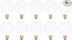 Simba Lighting Small Globe G16.5 Round Bulb 40W E12 Candelabra Base (10 Pack) for Chandelier, Ceiling Fan Light, Decorative Vanity Lights, Wall Sconce, Frosted Glass 120V, 2700K Warm White Dimmable