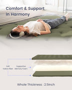 ZonLi Japanese Floor Futon Mattress Full Size 75"x 54", 100% Cotton Cover 2.5'' Thicken Tatami Mattress, Foldable Sleeping Pad, Portable Dormitory Tatami Mat, Roll Up Floor Lounger Bed for Adult