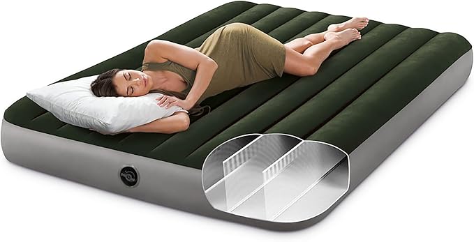 Intex 64109E Dura-Beam Standard Prestige Air Mattress: Fiber-Tech – Queen Size – 10in Bed Height – 600lb Weight Capacity – Pump Sold Separately (Pack of 3)