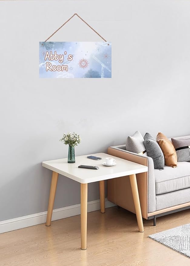 Personalized Sign Cute Cartoon Aerospace Themed Sign For Kids Room Nursery Door Decor,Custom Name Universe Wall Art Decor Decorative Plate for Boys Bedroom Girls Room Little Man Cave