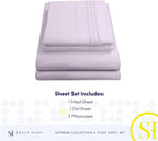 California King Sheet Sets - Breathable Luxury Sheets with Full Elastic & Secure Corner Straps Built In - 1800 Supreme Collection Cal King Deep Pocket Bedding Set, Sheet Set, California King, Lilac