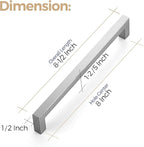 Ravinte 20 Pack 8 Inch Square Cabinet Handles - Satin Nickel & Brushed Nickel Drawer Pulls - Kitchen Cabinet Hardware