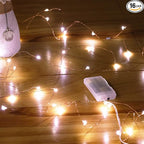 Mikasol Fairy Lights Battery Operated, 16 Packs Mini 3*AAA Battery Powered Copper Wire Led Starry String Lights Firefly Lights for Bedroom, Christmas, Parties, Decoration (5m/16ft Cool White)