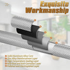 Knurled Cabinet Pulls 6 Pack, 5 Inch Long Cabinet Handles Metal Door Pulls, Kitchen Drawer Pull Knurled Dresser Handles - 3 3/4" Hole to Hole, Grey & Gold