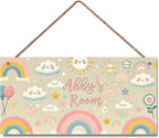 Personalized Sign Rainbow Sun Cloud Wall Decor Beautiful Decoration for Home Kitchen Bar Garage Vintage Retro Poster Plaque Decor for Kids Room Nursery Wall Decorations Stuff