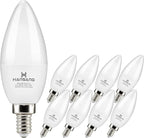 hansang 8 Pack E12 Candelabra LED Light Bulbs 4000K Natural Daylight, Small Base Type B Light Bulb for Chandelier, 6W 60Watt Equivalent, B11 Ceiling Fan Light Bulbs, 600LM, Non-dimmable