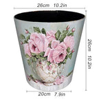 10L Wastebasket Retro Decorative Trash Can Waterproof PU Leather Wastebasket Without Lid for Kitchen, Office, Living Room, Bedroom