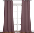 NICETOWN Patio Glass Door Blackout Curtains for Bedroom/Living Room, Dry Rose, 42 inches Wide x 95 inches Long, 1 Pair, Privacy Panel Drapes for Dining Room and Guest Room