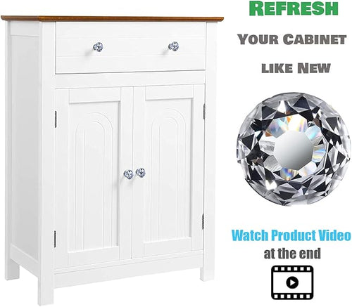 26 pcs Glass Cabinet Knobs Crystal Drawer Pulls Clear 30 mm Diamond for Kitchen, Bathroom Cabinet, Dresser and Cupboard by DeElf