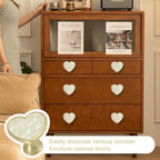 6 Pcs Brass Knobs Drawer Pulls Handles Heart-Shaped Gold Cabinet knobs, Suitable for Bathroom Drawer Kitchen Door Pulls Handles Heart-Shaped Handles (White)