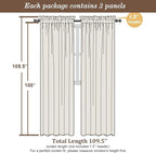 Chyhomenyc Extra Long White Sheer Curtains 108 Inches Long 2 Panels, Light Filtering White Curtains for Living Room, Soft Gentle Voile Rod Pocket Bedroom Window Drapes, 59Wx108L Inch, 9FT, 2PCS