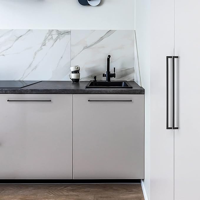 Ravinte 20 Pack 18 Inch Kitchen Square Cabinet Handles Matte Black Pulls Black Drawer Pulls Kitchen Cabinet Hardware Handles