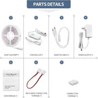 Led Strip Lights 65.6ft Warm White Dimmable Led Light Strip Flexible Rope Lights Kits with 24v Etl Power Supply, Adhesive Clips, Dimmer Switch and Connectors for Indoor Decor
