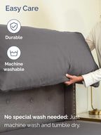 Extra Deep Full Sheet Set - 6 Piece Breathable and Cooling Sheets - Hotel Luxury Bed Sheets Set - Easy & Secure Fit - Soft, Wrinkle Free and Comfy Sheets Set - Grey Sheet Set with Extra Deep Pockets