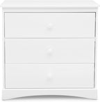 Delta Children Sutton 3 Drawer Dresser with Changing Top and Interlocking Drawers - Greenguard Gold Certified, Bianca White