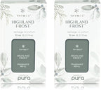 Thymes Pura Refills – 2 Pack of Oil Diffuser Scents – Long-Lasting Pura Diffuser Refills – Premium Home Fragrance – Crisp Notes of Sage, Eucalytpus & Cyrpress Needles (Highland Frost, Pack of 2)