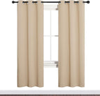 NICETOWN Room Darkening Curtain Panels for Cafe, Thermal Insulated Grommet Room Darkening Draperies/Drapes for Window (Biscotti Beige, 2 Panels, W34 x L72 -inch)