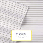 Twin Size Bed Sheets - 4 Piece 1500 Supreme Collection Fine Brushed Microfiber Deep Pocket Twin Sheet Set Bedding - 1 EXTRA PILLOW CASES, GREAT VALUE, Twin, Pinstripe White
