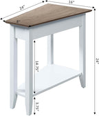 Convenience Concepts American Heritage Wedge End Table 24" - Classic Living Room Table with Storage Shelf,Side Table for Family Room, Bedside Table, Driftwood
