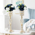 10Pcs Fake Flower Ball Arrangement Bouquet, 9.5" 15 Heads Plastic Roses with Base,Suitable for Parties Valentine's Day Wedding Centerpiece Flower Rack and Home Décor (Dusty Blue & White)