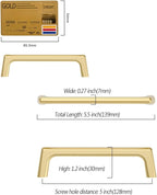 Amerdeco 30 Pack Brushed Gold Cabinet Pulls 5 Inch(128MM) Hole Centers Kitchen Cabinet Handles Hardware Kitchen Handles for Cabinets Cupboard Handles Drawer Pulls ZH0041