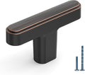 10 Pack Oil Rubbed Bronze Cabinet Knobs - Zinc Alloy, Small, Rectangular, Modern Style, Ambidextrous, 10 Count