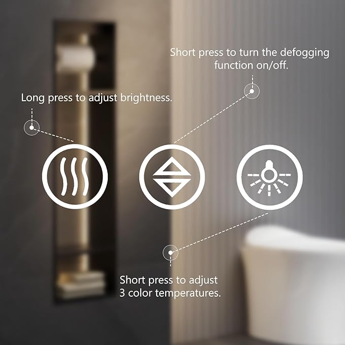DUMOS 32"x 25" LED Bathroom Mirror with Lights, Anti-Fog Front Lit Backlit Lighted Wall Mounted Mirrors with Memory Function for Vanity, Makeup