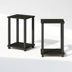 Furinno Simplistic Night Stand Set of 2, 2-Tier Small Nightstand with Open Shelf, Toolless Bedside Table, End Table, Side Table, for Bedroom, Living Room, Espresso