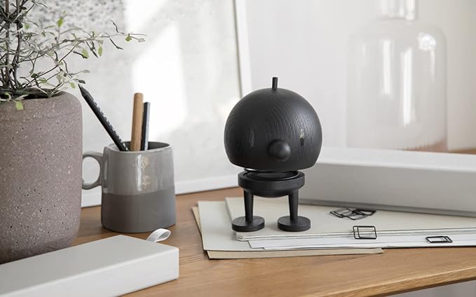 Hoptimist - Scandinavian Design - Wooden Bumble (Black Stained Oak, H: 13.5 cm x D: 10 cm)