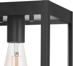 GLOBE Electric 60000020 1-Light Outdoor Flush Mount Ceiling Light Fixture, Matte Black, Clear Glass Shade, Front Porch Décor Lighting, Weather Resistant