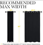 NICETOWN Halloween Patio Blackout Curtain Shades - Summer Home Decoration Thermal Insulated Grommet Blackout Draperies/Drapes for Kitchen (2 Panels, 55 inches x 90 inches, Black)